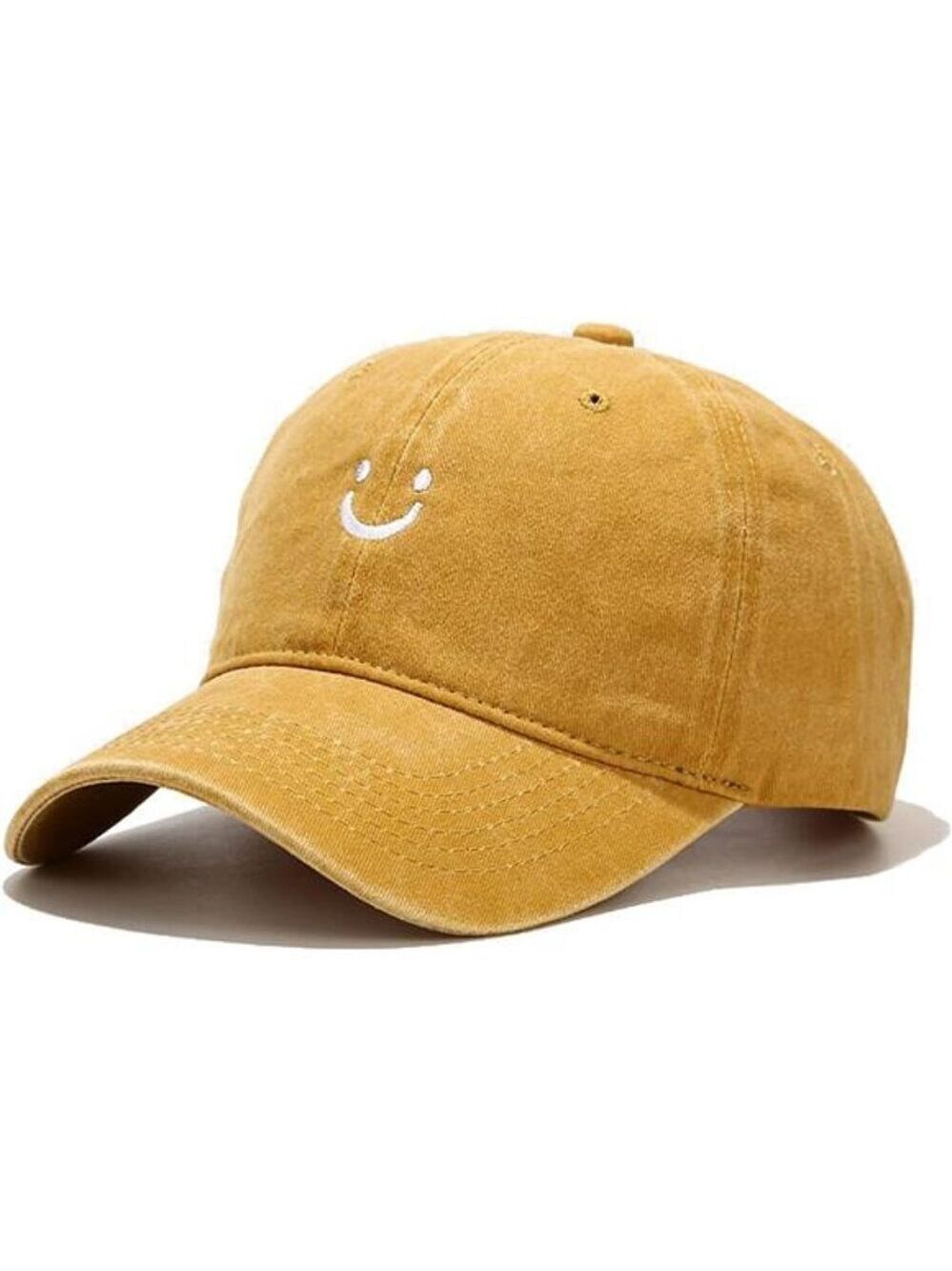 Unisex Baseball Cap Smile Face Vintage Cotton Adjustable Dad Hat Low Profile